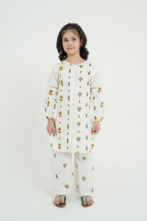 Cotton Summer White Embroidery Glamly Dress For Girls