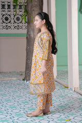 Mustard Floral Maxi – Chic Party Wear for Girls