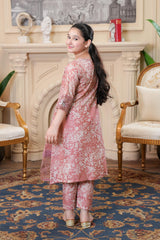 Blush Pink Floral Maxi – Elegant Festive Wear for Girls