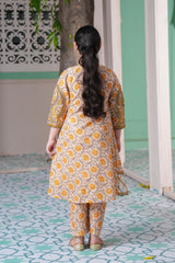Mustard Floral Maxi – Chic Party Wear for Girls