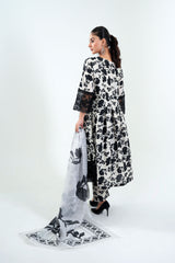 3Pc Print Cotton Stitched Long Frock